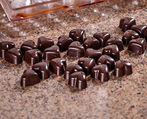 Polycarbonate Chocolate Mold by NuEmporia for Pralines, Truffles, Sweets, Candies, Bonbons: Heart Shape. Food Safe, BPA-Free Polycarbonate Plastic