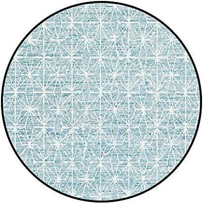 Modern Round Contemporary Area Rug Floral Abstract Design, Geometry Print Floor Carpet for Sofa Couch Chair Tea-Table Mat for Living Room Bedroom Bathroom Kitchen 4ft Green