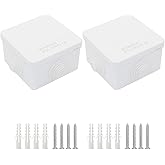 LeMotech Junction Box, ABS Plastic IP55 Waterproof and Dustproof, Universal Electrical Enclosure, Outdoor and Indoor Project 