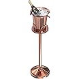 Stainless Steel Standing Ice Bucket with Stand - Gold Champagne Ice Cube Container for Party, Wine, Beer, KTV, Club, Bar, Bbq, Wedding - 12lb 5L (rose gold)