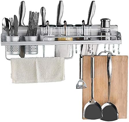 Delcasa Aluminium Multipurpose Kitchen Utensils Holder Organiser 50cm ...