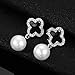 Camellia Flower Fashion Jewelry Chandelier Dangle Drop Stud Celebrity Design Earrings with Imitation Pearls (MISASHA gold circle rhinestones)
