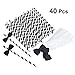 LUOEM Bow Ties Paper Straws Decorative Cocktail Drinking Straws for Wedding Birthday Graduation Party Decoration Supplies, Pack of 40