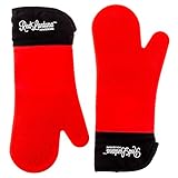 Silicone Oven Mitt - Set of 2 - Strong Non-slip Grip with Extra Long Built-in Cotton Interior Lining for Extra Protection of Lower Arm - Double Left- Or Right-handed Use - Professional Elbow-length Mittens Best Used As Baking, Grilling, BBQ, Kitchen or Oven Gloves - Satisfaction Guaranteed!