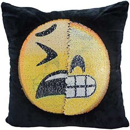 USONG Reversible Sequin Pillow Case16x16 Reversible Faces Changeable Face Cushion Cover Pillow Cases Decorative Pillowcase for Sofa Home Decor DIY (Grinned and Frowned)