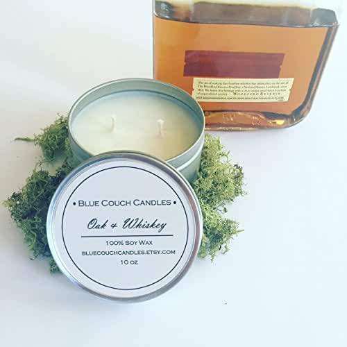 Oak & Whiskey Candle 12oz. Handmade Products