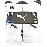 PUMA Men's Crew Socks, 8 pair, Fits Shoe Sizes 6-12, White