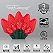 Wintergreen Lighting 25 C7 Red LED Christmas Lights, 17 Ft – Indoor Outdoor Red C7 String Lights for Christmas, Valentine’s Day, and Party Decor