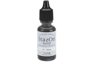 TSUKINEKO Stazon Solvent Ink Refill .5oz-Jet Black