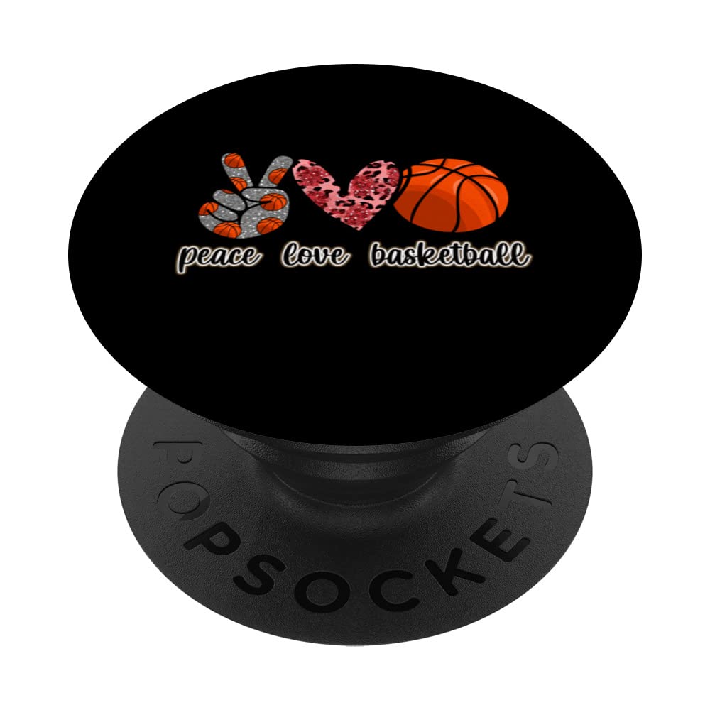 Basketball sports design for women men peace PopSockets Swappable PopGrip