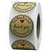 HYBSK Kraft Thank You Hand Made with Love with Red Heart Stickers 1.5