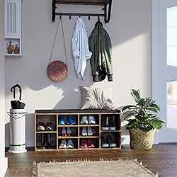 VASAGLE Shoe Bench with Cushion, Storage Bench with