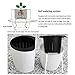 Rely2016 Self Watering Hanging Flower Planter Pots Plant Pot Flowerpot, Round Shape Wall Mounted Plastic Indoor Outdoor Flowerpots Equipped with Removable Basket and Cotton Rope (130# Medium)