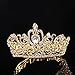 Ollacy Gold Silver Crystal Heart Rhinestone Headband Crown for Cake Topper Party Wedding Princess Headpiece Tiara (Gold)