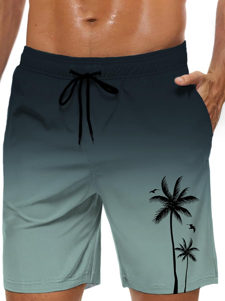 Men's Swim Trunks Hawaiian Bathing Mesh Lining Suit