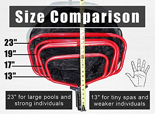 ProTuff Pool Leaf Rake - 17.5" - Unlimited Free Replacement Guarantee - Professional Grade Medium Fine Mesh Pool Skimmer - 3X Faster Than Other Swimming Pool Pond Cleaning Tools - 18 inch