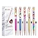 Ubabe Ballpoint Pens, 5 PCS Refillable Floral Ball Pen 0.7mm Black Ink Blue/Rainbow/Purple/Rose Gold Pens for Office Desk Accessories …