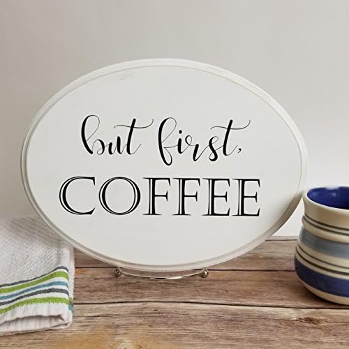 But First Coffee - Rustic Decorative Wood Farmhouse Kitchen Sign - 12x9 inch