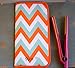 Hair Straightener Heat-Resistant Travel Case. Portable Flat Iron Protector in Stylish Cute Colors. Curling Iron Storage. Color Options. (Orange Chevron)thumb 1