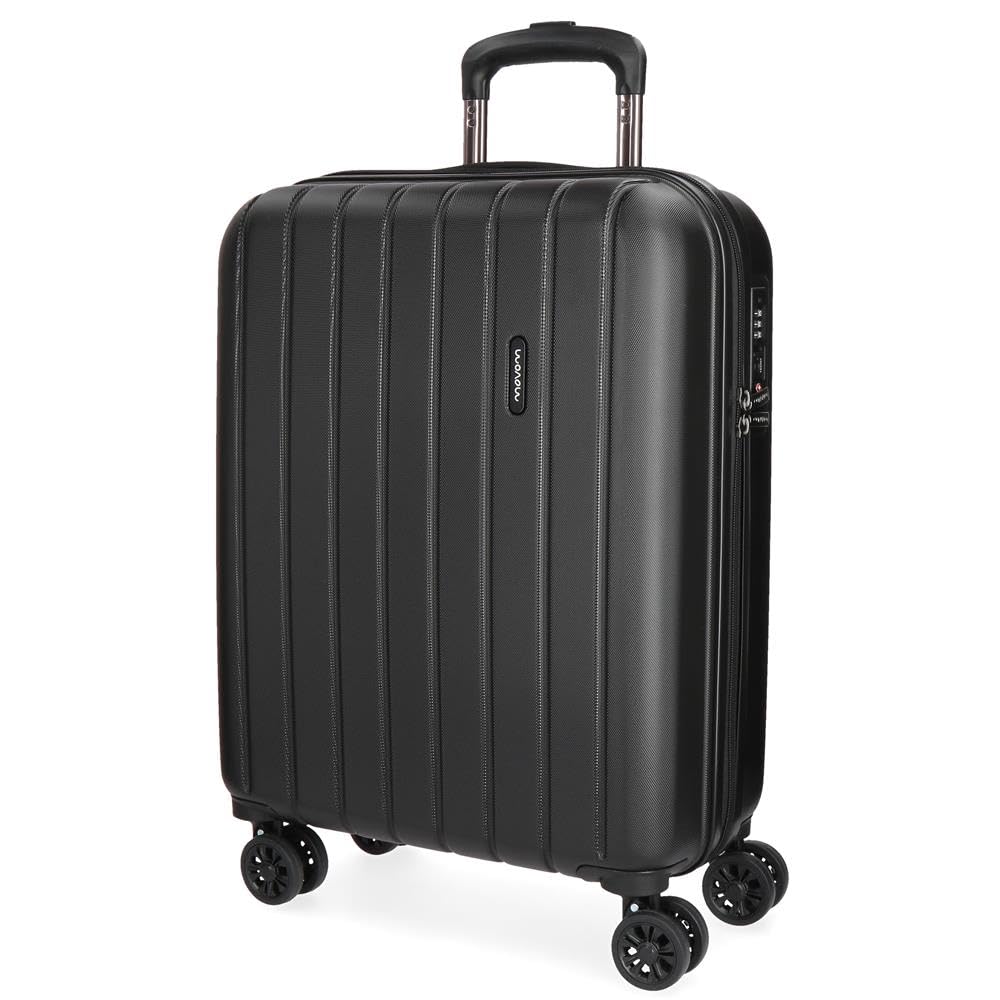 Movom Wood Black Cabin Suitcase 40 x 55 x 20 cm Rigid ABS TSA Lock 38 Litre 2.9 kg 4 Double Wheels Hand Luggage — image 1