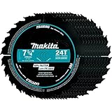 Makita A-94530-10 7-1/4" 24T Carbide-Tipped Ultra-Coated Circular Saw Blade, Framing, 10/Pk