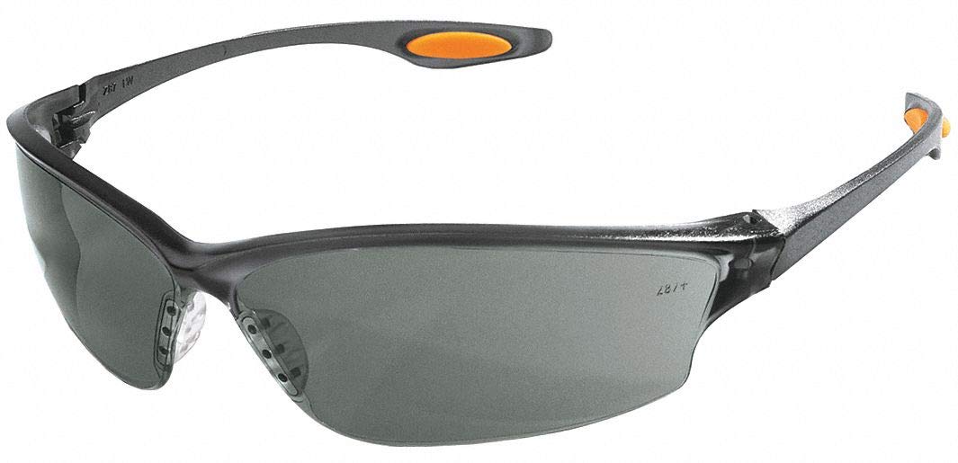Condor Gray Safety Glasses, ScratchResistant, Wraparound