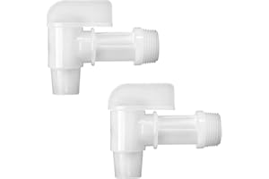 Barrel Faucet White Manual Handle Drum Faucet PE Plastic Drum Tap for Plastic or Steel Oil Drum or Water Container 3/4” by MUGLIO(2PCS)