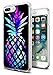 Gifun Hard PC Bumper Shockproof Clear Soft Slim Design Pattern Case for iPhone 8 Plus/7 Plus Cover - Brightly Colored Marble Pineapple