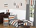 Sweet Jojo Designs Stripe Boy, Girl, Unisex/Gender Neutral Window Valance Curtain Treatment for Baby Nursery Kids Room Kitchen Bathroom Bedroom - Grey Orange Gray and White Modern Striped