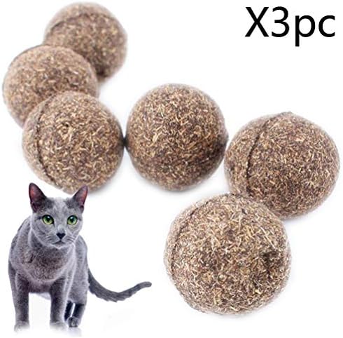 YSYANG Cat Catnip Ball Play Toys Coated Mint Entertainment Lollipop Natural Pets Teeth Chews Cleaning Cats Healthy Remove Bad Breath (3pc)