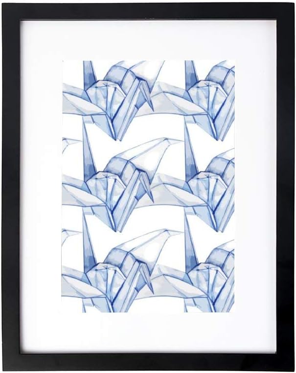 Amazon Com Mesllings Thousand Paper Crane Watercolor Solid Wood Picture Frames 12 X 16 Hang On Wall Stand Hook Accessory Fashion Wooden Frame Stand Pictures Photos
