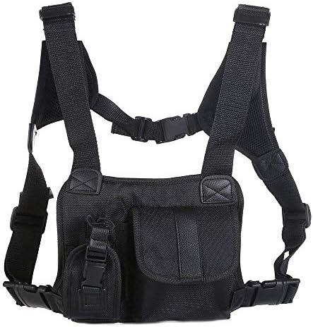 Trdio Universal Hands Free Radio Vest Chest Rig Harness Bag Holster Front Pack Pouch for Two Way Radio Walkie Talkie(Rescue Essentials)
