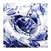 Aqueena Women's 100% Luxury Square Silk Neckerchief Digital Printing Scarf (Blue and white porcelain)