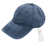 Tirain Woman's Adjustable Washed Sport Outdoor Cotton Baseball Cap (Navy blue)