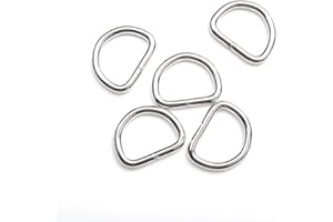 CooBigo 100 Pack 1/2" Dee Rings D-Ring Metal Buckle Strap Sewing Accessories FLQ051-E