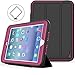 SEYMAC stock Case for iPad Mini 1 2 3 (Not for mini4), Shock-Proof Leather Stand case,Smart Cover Case with Auto Wake/Sleep Function for iPad Mini 1st, 2nd and 3rd Generation (Rose)