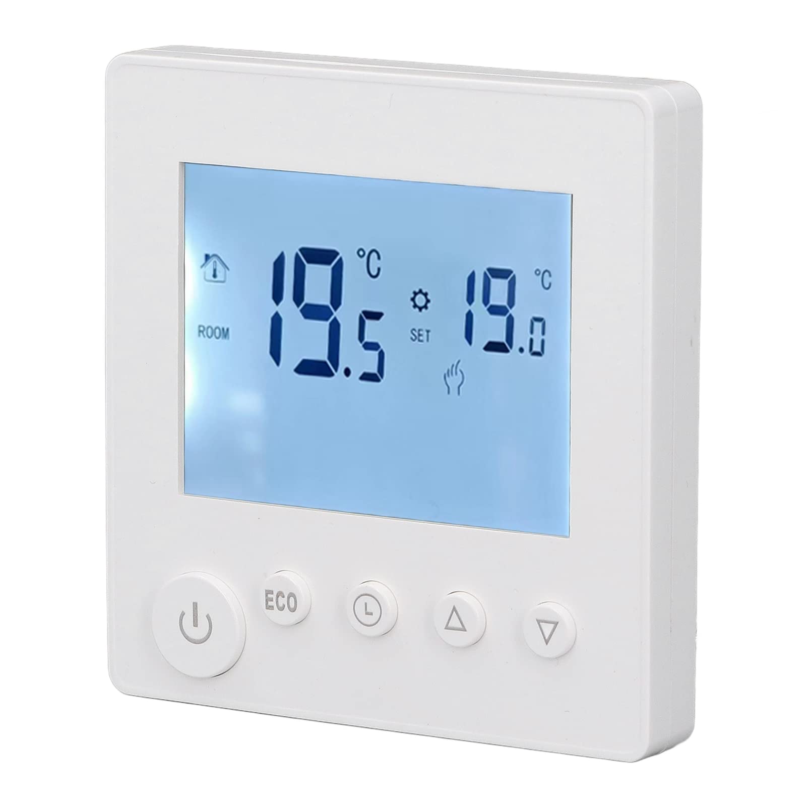 Focket Smart Thermostat, 16A LCD Display Non-Programmable for Home, Digital With Temperature Sensor, 2 Wire Heat Control