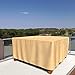 Budge P5A09SF1 All Seasons Square Patio Table Cover Lightweight, UV-Resistant, Medium, Tan