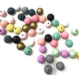 48pc pastel round wooden beads 18mm with 4mm hole, painted for DIY crafting and jewelry making