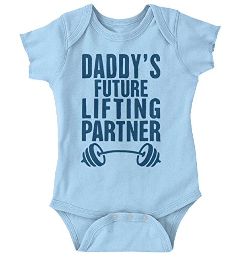 Daddys Lifting Partner Funny Cute Workout Exercise Baby Onesie Bodysuit