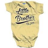 Shirts By Sarah Baby Boy's Little Brother Est. 2015 Onesie Bodysuit