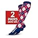 Go2 Compression Socks for Women and Men Athletic Running Socks for Nurses Medical Graduated Nursing Compression Socks for Travel Running Sports Socks!! (Red White Blue Argyle, Large Two Pair)