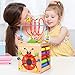 Amagoing 6-in-1 Activity Cube Multifunction Bead Maze Roller Coaster Classic Wooden Educational Toys for Kids