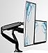 Mount-It! Dual Monitor Arm Mount | Desk Stand | Two Articulating Gas Spring Height Adjustable Arms | Fits 2 x 24 27 29 30 32 Inch VESA 75 100 Compatible Screens | C-Clamp and Grommet Bases (Black)