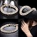 Mytys Mesh Bracelet Blue CZ Crystal Charm Link Bangle Bracelet for Women Mother Gifts