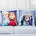Jerry Fabrics Set of 2 100% Cotton Velvet Frozen Elsa and Anna Decorative Throw Pillow Cover Home Decor Design Set Cushion Case for Sofa Bedroom Car Hiddern Zipper 18×18 Inch(45×45 cm) (Dark Blue 2)