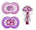 MAM Pacifier and MAM Pacifier Clip Value Pack (2 Pacifiers & 1 Clip), Pacifiers 6 Plus Months for Baby Girl, Baby Pacifiers, Baby Pacifier Clips