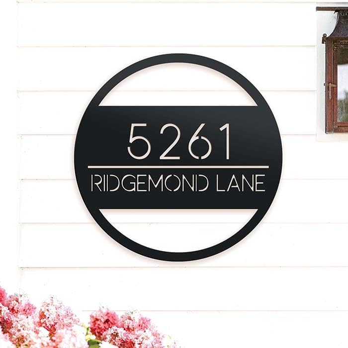 Address Signs - Personalized Metal House Number Sign with Street Name | Personalized Address Sign | Modern House Numbers | Handmade Metal Address Sign | Custom Address Plaque (Red)