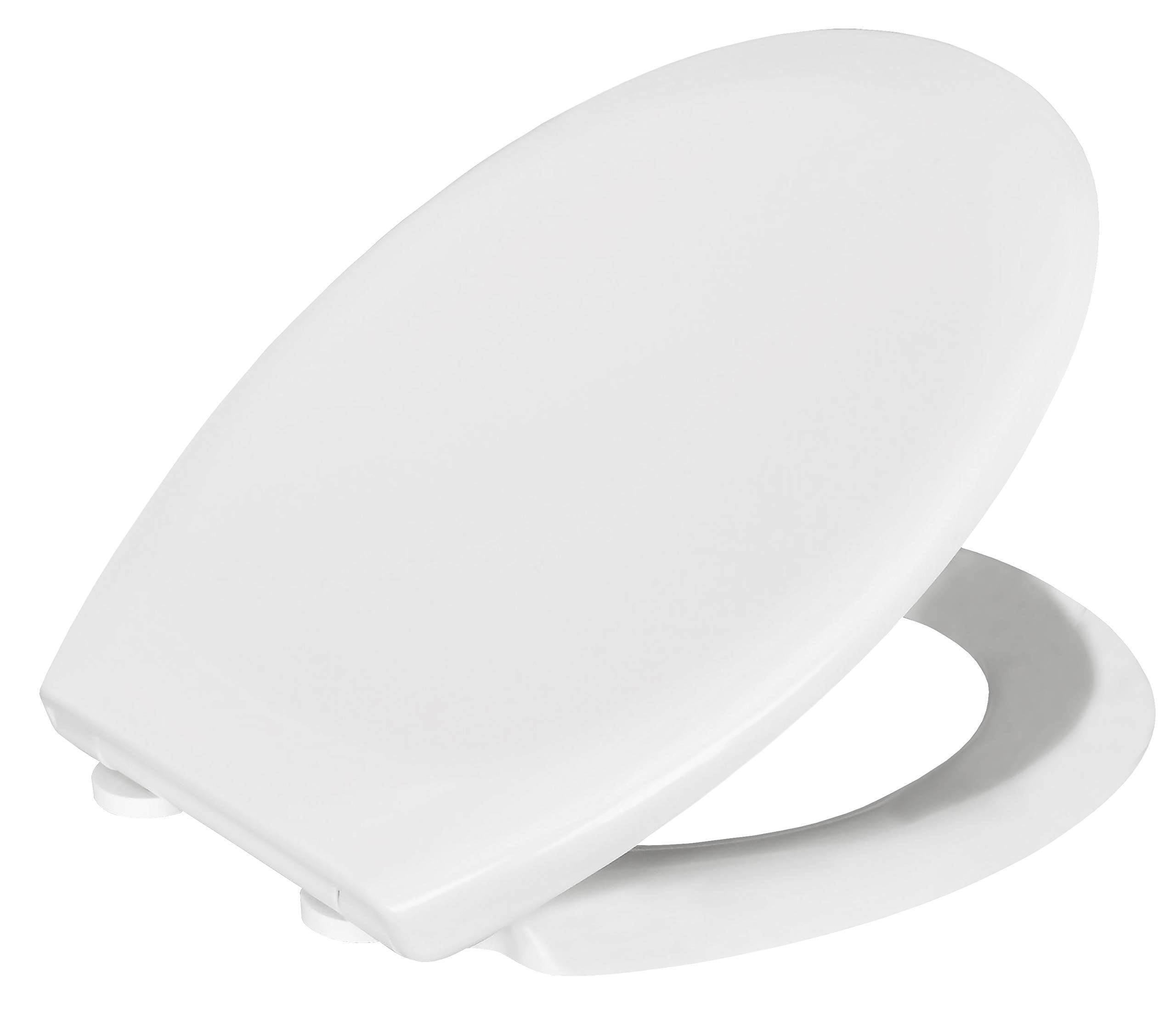 Bemis Arona Soft Close Toilet Seat. Top Fixing Seat, with Quick Release for Easy & Hygienic Cleaning. White Toilet Seat with Adjustable Plastic Hinges. Universal, Oval Shape