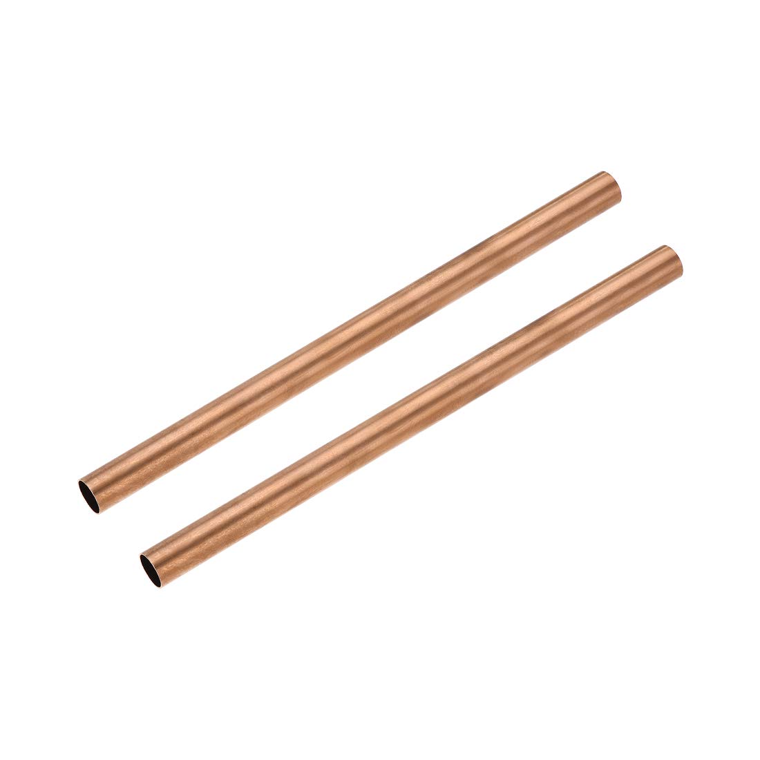sourcing map Copper Round Tube, 12mm OD 0.5mm Wall Thickness 200mm Length Straight Pipe Tubing 2 Pcs